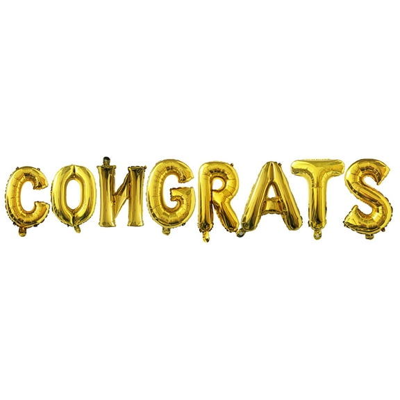 said 16 Inch CONGRATS Graduation Balloons Jumbo Aluminum Foil Party Decorative Balloon for Graduation Party Decor Supplies (Gold)
