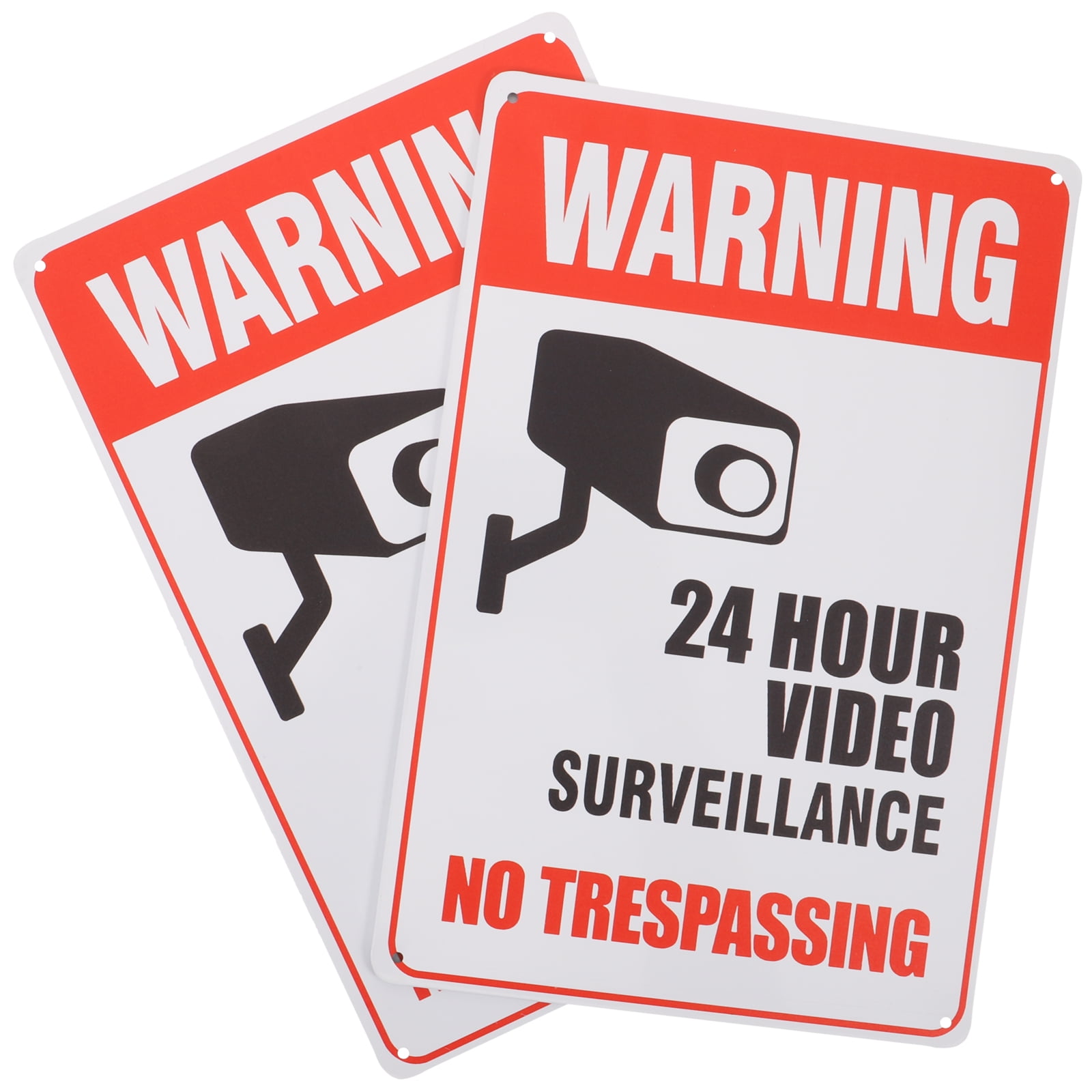 said 2 pcs No Trespassing Sign 24 Hour Video Surveillance said 2 pcs No Trespassing Sign 24 Hour Video Surveillance