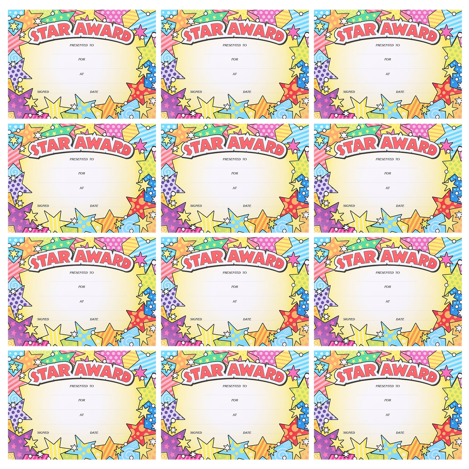 said 20 Sheets of Award Certificates for Kids Lovely Certificate of ...