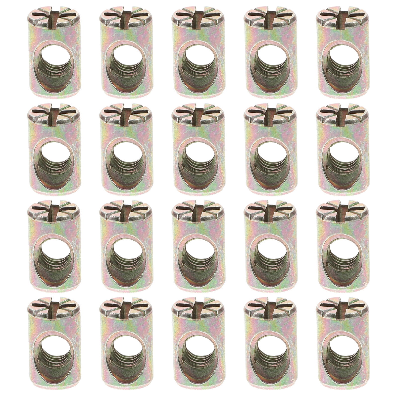 10 PCS Metric M8 Barrel Nuts Cross Dowels Slotted Nuts Baby Bed Crib Screws Hardware Replacement Kit For Bunk Bed Beds Headboards Chairs Furniture M8x12mmx15mm Color Zinc