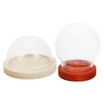 thumbnail image 1 of Set of 2 Small Glass Dome Display Cases with Wooden Bases, Clear Glass Display Covers for Collectibles, Decor, and Keepsakes, 1 of 4