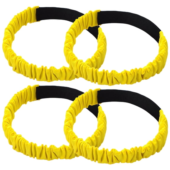 BESTYASH 4Pcs Three Legged Race Bands Elastic Yellow Straps for Teamwork Training and Outdoor Games