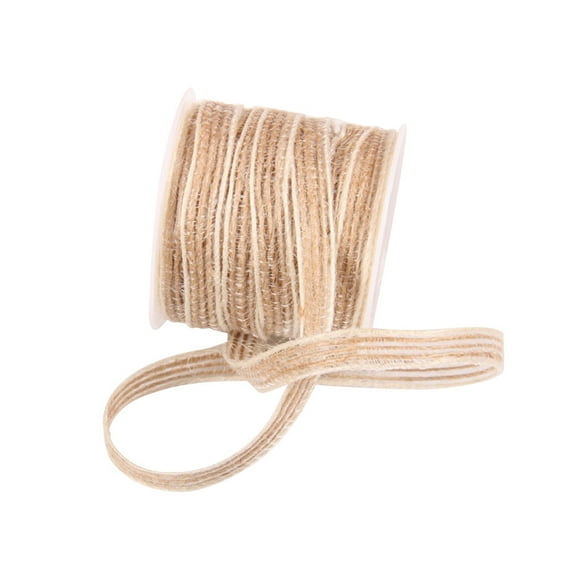 5M Natural Hessian Jute Twine Rope Burlap Ribbon Roll for Arts, Crafts, Gardening, Packing, Wedding, Party Decoration
