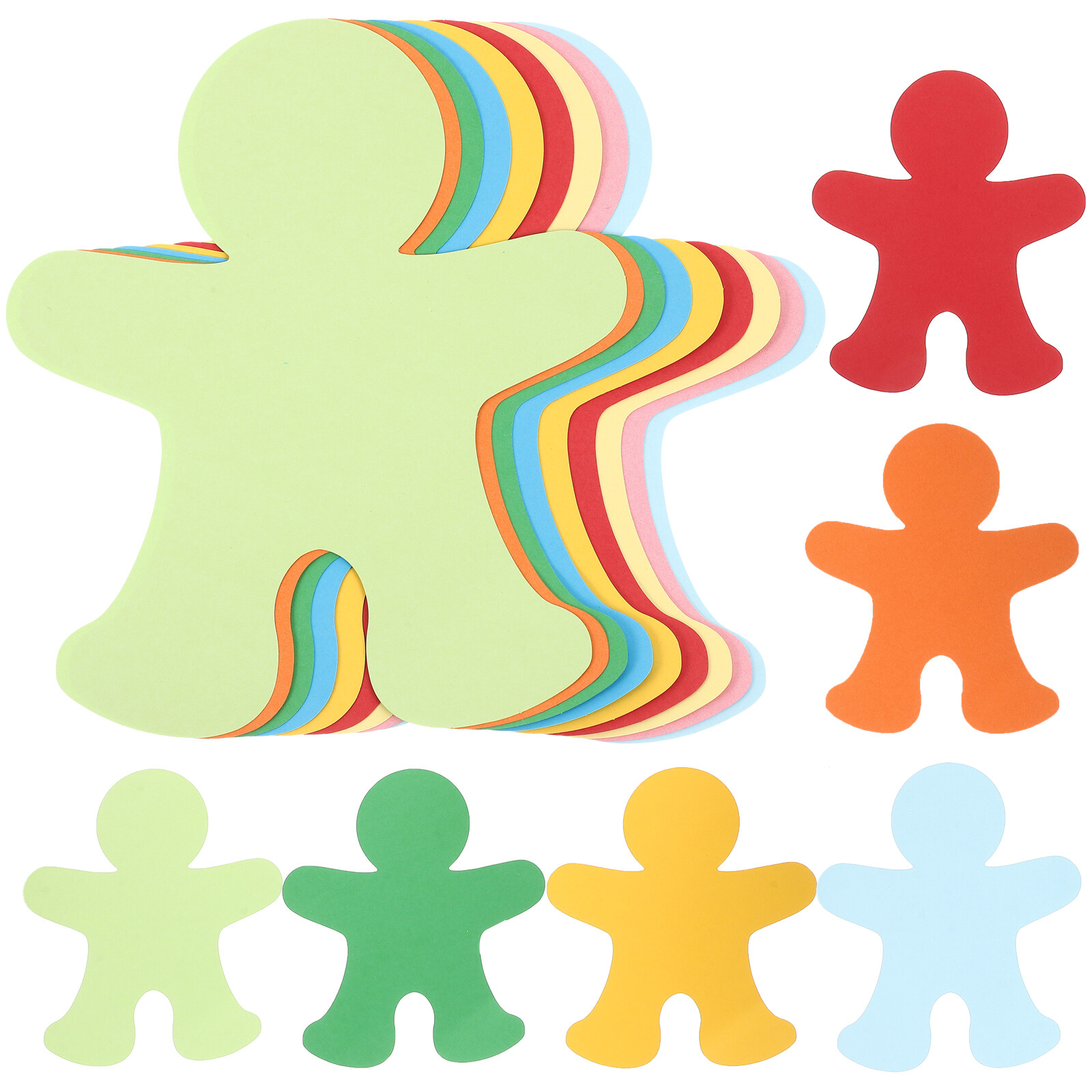 said 72pcs Child Shape Paper Cut Decoration Kids DIY Paper Cutout Paper for School Kindergarten