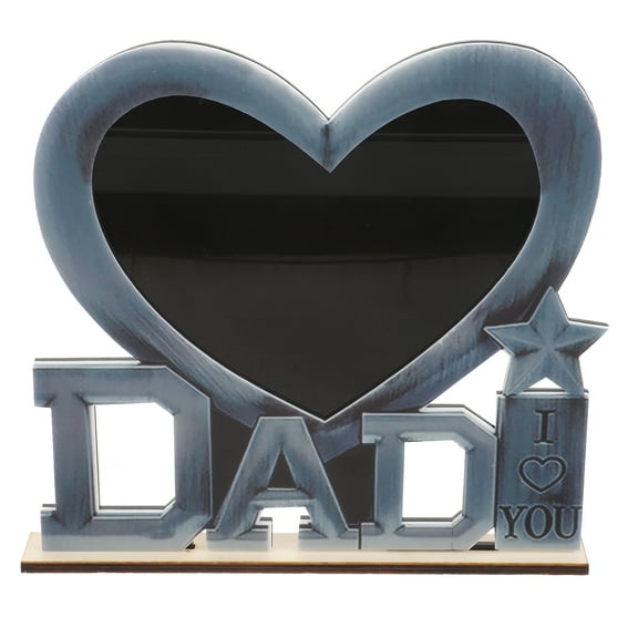 said Heart Shaped I Love Dad Metal Picture Photo Frame for Father's Day Gift (Inner Frame)