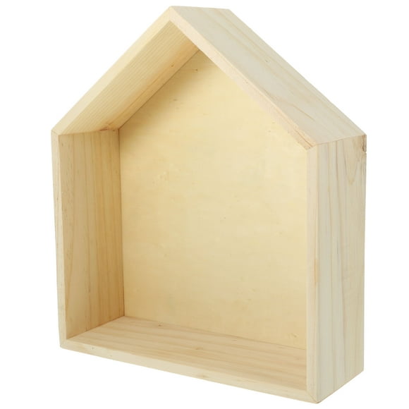 said Wooden Wall Floating Shelf House Shape Wall Mounted Shelf for Living Room Bedroom Office