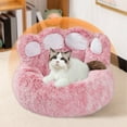 thumbnail image 1 of saidjrlf Calming Dog Cats Bed Cute Claw-shape Pet Bed,Washable Donut Calming Round,Soft Fluffy Warm and Cozy Anti Anxiety Cuddler,Joint-Relief Pet Bed,Round Fluffy Plush Faux Fur Cat Bed, 1 of 6