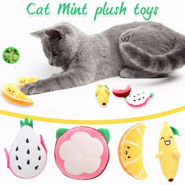 saidjrlf Cat Chew Toy,Pet Toys Cute Animals Containing Cat Mint,Cat Catnip Toys,Cats Like Toys,Fruit cat Mint Toy,Interactive Cat Toy,Bite Resistant Catnip Toy for Cats,Banana