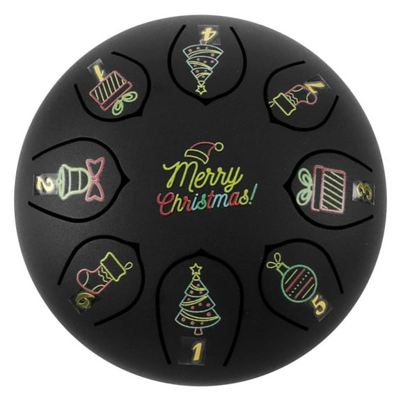 IGEED Steel Tongue Drum 6 Inch 8 Notes, Empty Drum,High Tone Drum Percussion Metal Drum Instrument, Handpan Percussion for Musical Education Meditation Yoga Gifts