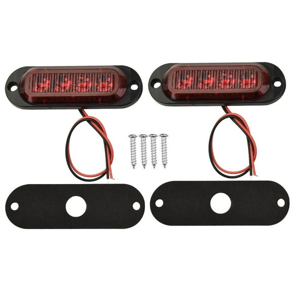 sailesiti 2x LED Side Marker Lights Red Clearance Trailers Truck RV LED Light Lamp Auto Safety Warning Width Indicator Lamp 12/24V
