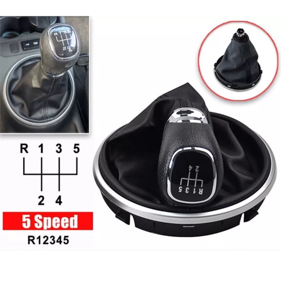 sailesiti 5-Speed Manual Gear Shift Knob Gaiter Frame For Skoda For Fabia 2 II MK2 2007-14 Shifter Handball Car Accessories