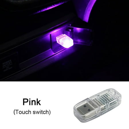 sailesiti Mini USB Car LED Atmosphere Light 5V Touch Switch Decorative Lamp