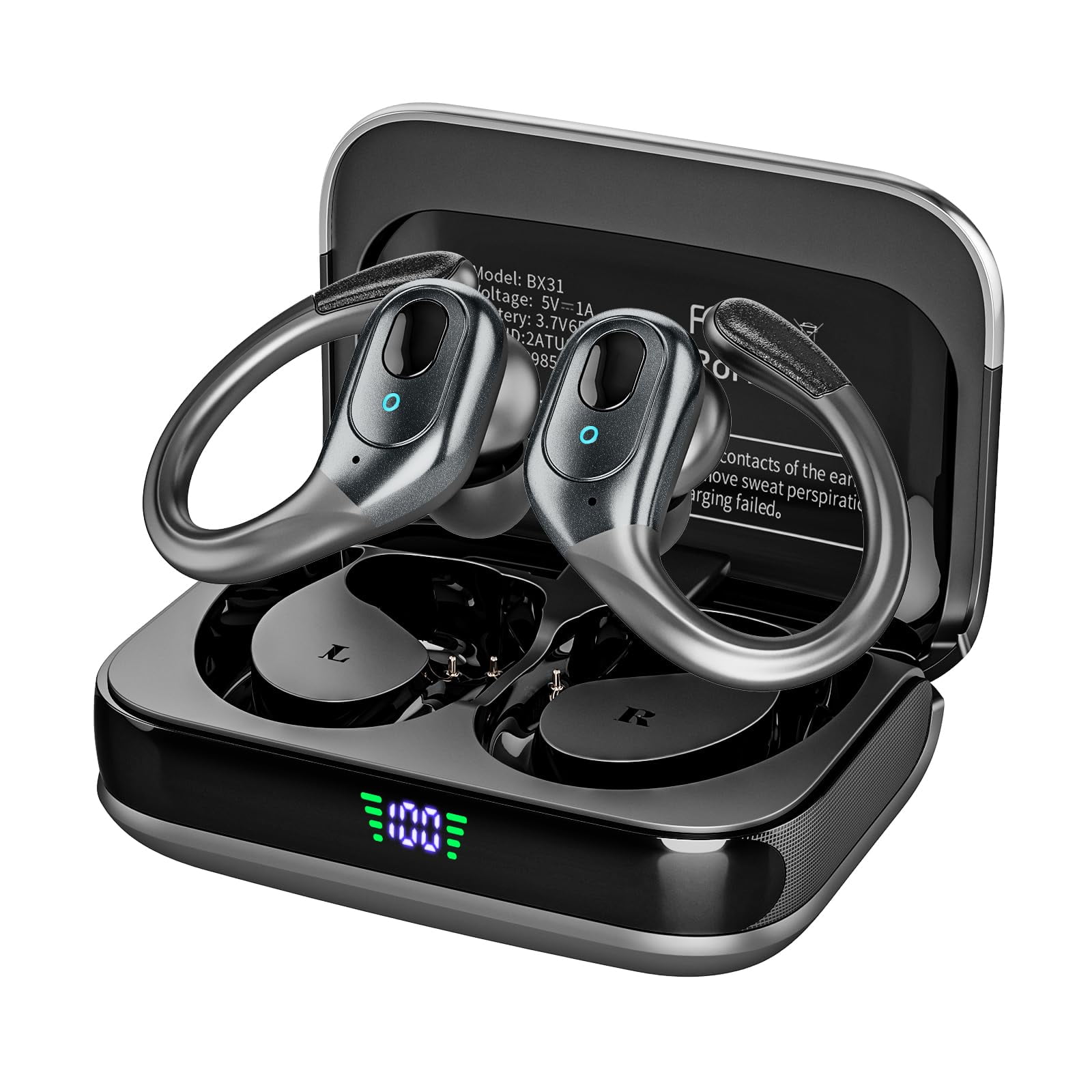 sajawass Wireless Earbuds, 75H YPF5 Playtime Bluetooth 5.3 Headphones