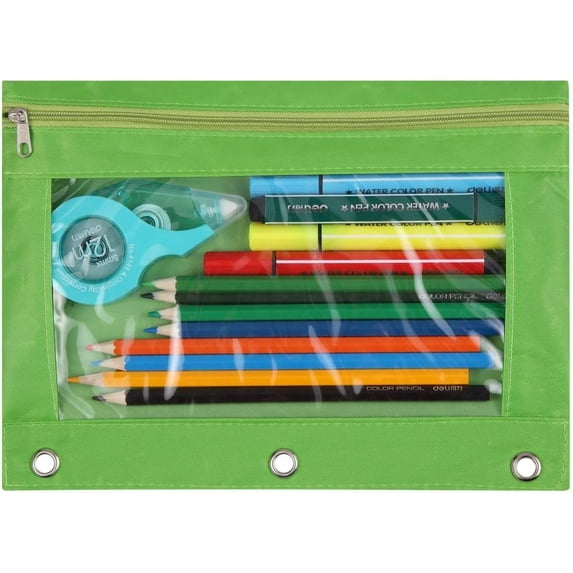 Pencil Pouch for 3 Ring Binder, Cute Pencil Pouch with Zipper, Green Pencil Pouch, Pencil Bags for Pencil Box Pencil Case for Storing Home Office Supplies