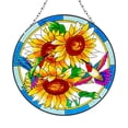 thumbnail image 1 of Stained Glass Window Hanging Hummingbird Window Suncatcher 6 Inch Glass Panel with Metal Chain and Hooks Sun Catchers Indoor Wall Art Home Decor Gift for Bird Lovers Women Mother's Day, 1 of 4