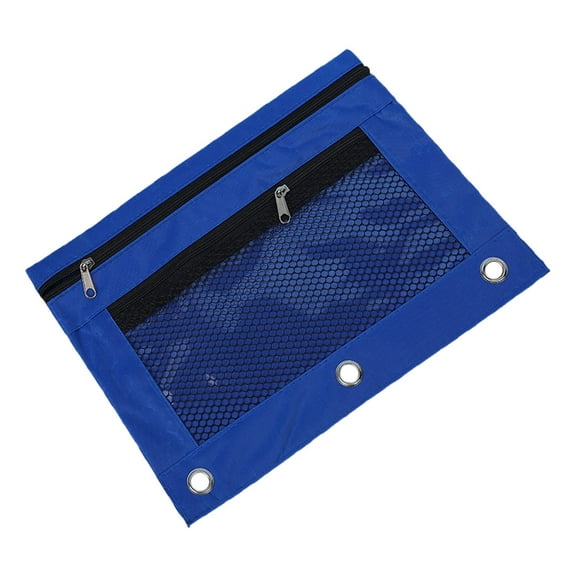 Pencil Pouch for 3 Ring Binder, Zipper Pencil Pouch, Clear Window Pencil Case for Binder, Binder Pencil Pouch, Pencil Bag with Zipper,Blue