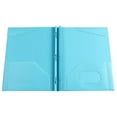 thumbnail image 1 of File Folders with Pockets and Prongs, 2 Pocket 3 Prong Folders with Business Card Holder, Heavy Duty Plastic File Folders for Documents Office Supplies, Letter Size...(L-Blue), 1 of 4