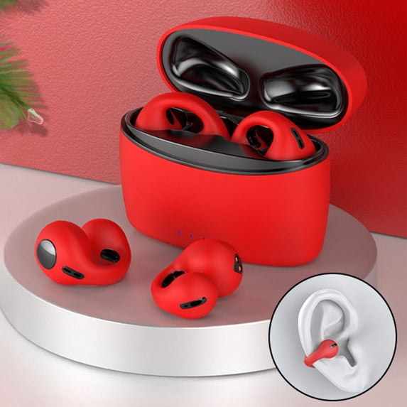 Open Ear Earbuds Clip on Earbuds Bluetooth 5.4 IPX4 Waterproof Running Headphones Light Weight Comfort Stable Fit Workout Open Ear Headphone Fitness Headphones for Running