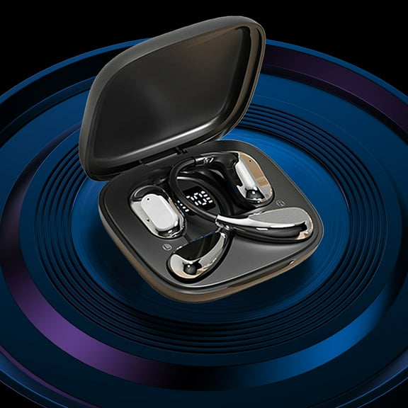 Open Ear Headphones, 0.23oz Ultra-Light Comfortable Wireless Earbuds, 0.6mm Thinnest Earhooks, Bluetooth 5.4, Clear Audio, 30 HRS Playtime, IPX5 Waterproof Earphones with Mic