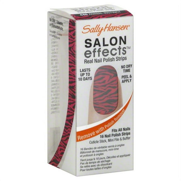 sally hansen salon effects real nail polish strips animal instinct - 16 ea, pack of 2