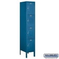 thumbnail image 1 of salsbury 64155gy-u 12 in. x 5 ft. x 15 in. 1 wide four tier standard metal locker, gray - unassembled, 1 of 4