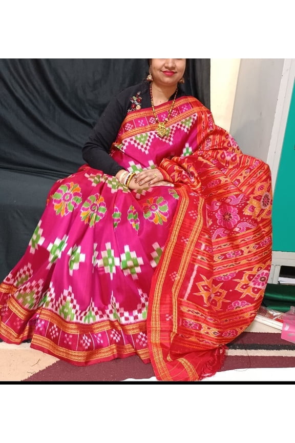 sambalpuri Odisha Upgrade Your Ethnic Wardrobe with New Pure Ikat Silk Sarees Sarees gift for her.india traditional pata Silk sari