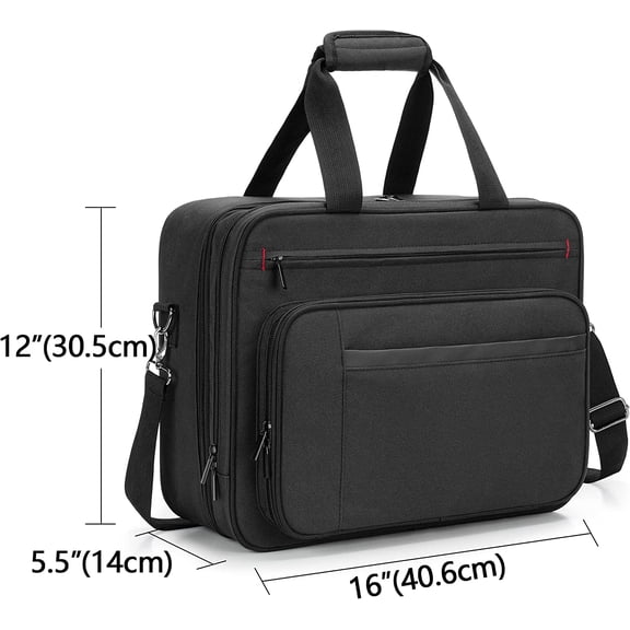 samdew Double-layer Portable Mobile Printer Storage Bag Compatible with Tango/Tango X, Officejet 250/200, Printer Carrying Case with 15.6" Laptop Layer, Shoulder & Trolley Strap, Bag Only