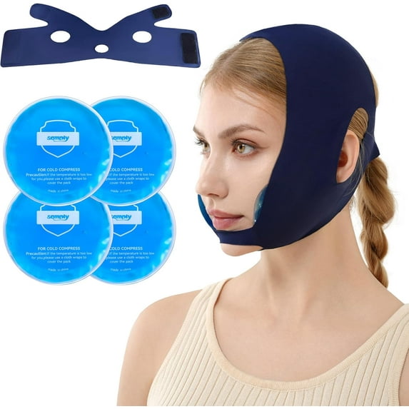 samply Wisdom Teeth Ice Pack Head Wrap, Adjustable Face Ice Mask with — free download