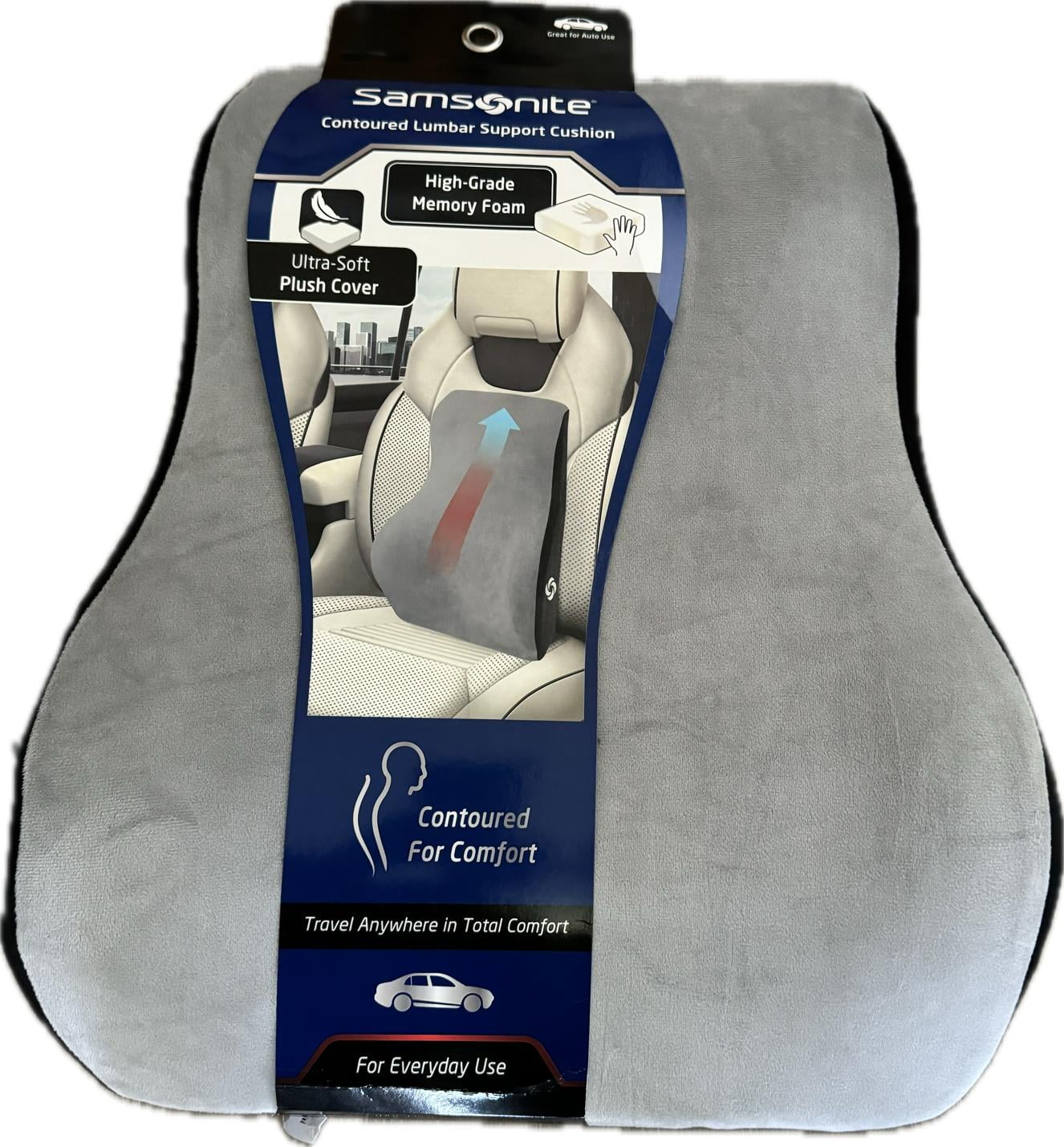 samsonite contoured lumber support cushion high grade memory foam ultra soft