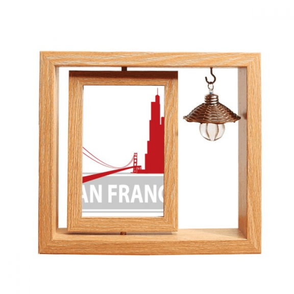 san francisco amecountry city outline Wooden Rotating Picture Photo Frame 4x6