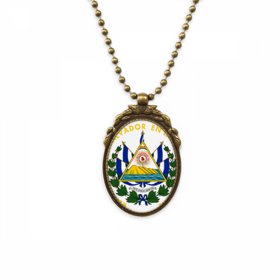 san salvador el salvador national emblem antique necklace vintage bead pendant keychain