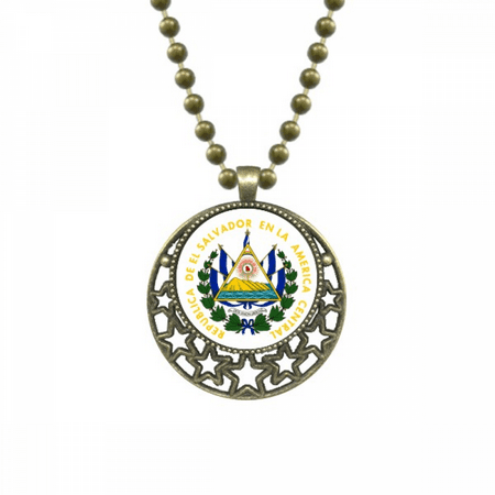 san salvador el salvador national emblem pendant star necklmoon chain jewelry