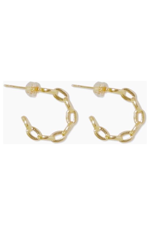 Dainty Link Chain Hoop Earrings Gold