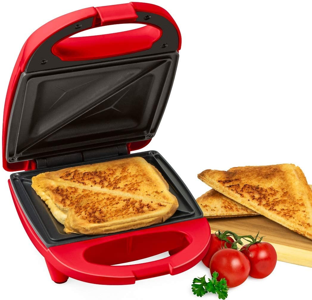 sandwich maker toaster compact for portion control seals and toasts