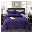 thumbnail image 1 of saney 3pc Down Alternative Comforter Set - All Season Reversible Comforter with Sham - Quilted Duvet Insert with Corner Tabs - Box Stitched - Super Soft, Fluffy (/ XL, Purple), 1 of 8