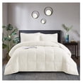 thumbnail image 1 of saney 3pc Down Alternative Comforter Set - All Season Reversible Comforter with Two Shams - Quilted Duvet Insert with Corner Tabs - Box Stitched - Super Soft, Fluffy (Full/Queen, Ivory), 1 of 7
