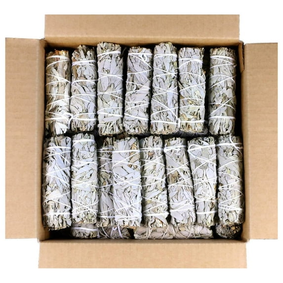 saney 4 Inch 100 Pack Organic White Sage Smudge Smudging Sticks | Cleansing and Negative Energy, Good Energy Meditation, & Smudging Rituals | Sustainably Sourced California White Sage Bundle