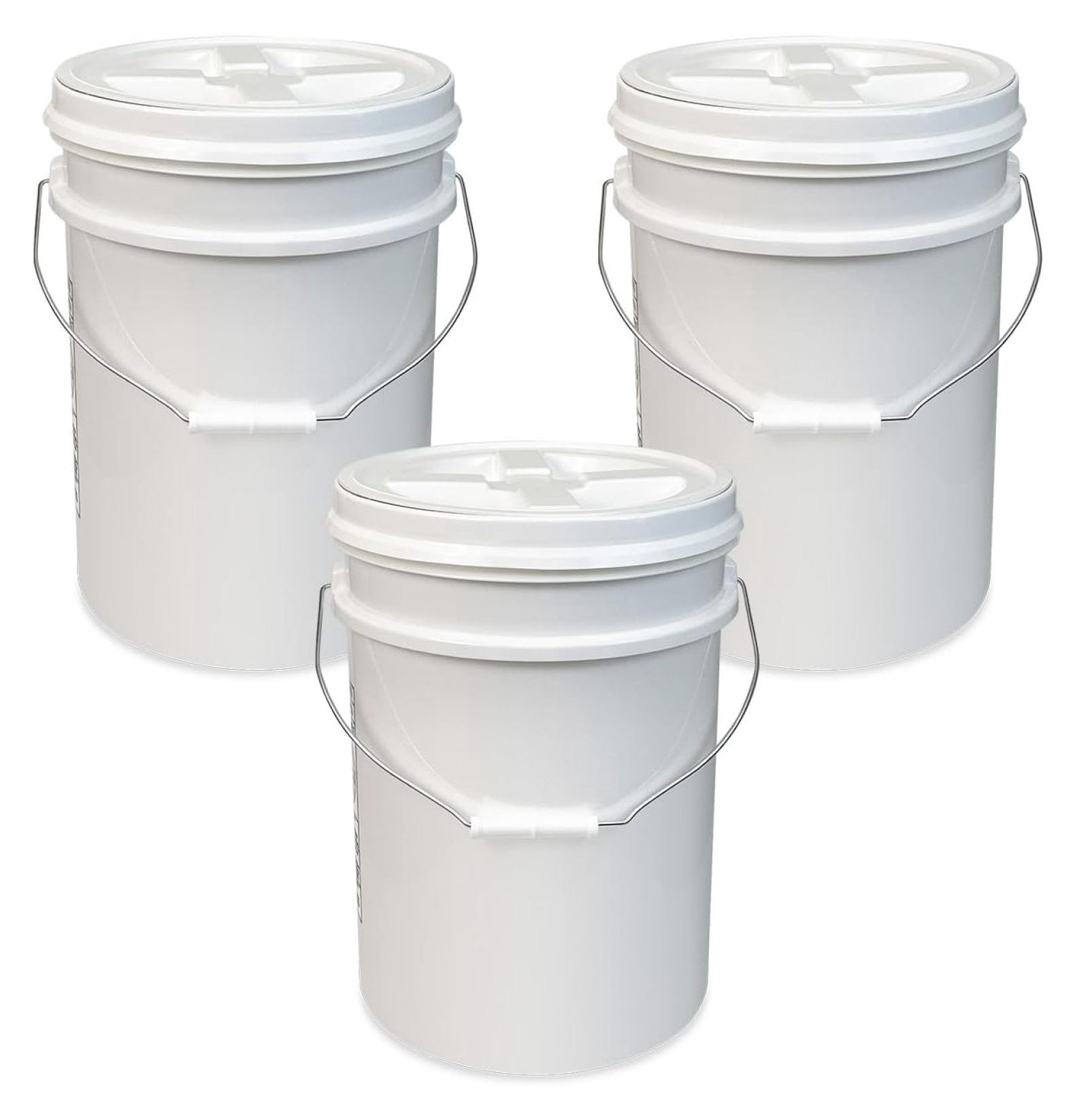 saney, 5 Gallon Bucket with Gamma Seal Screw on Airtight Lid, Set of 3