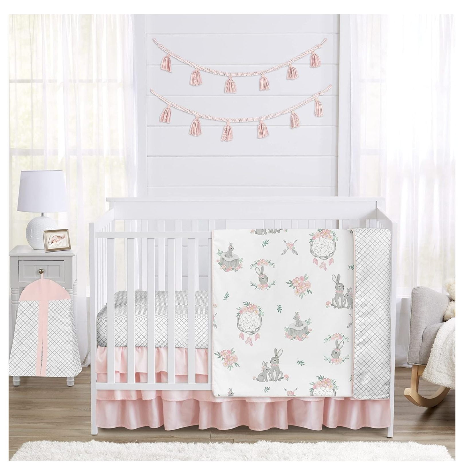 Floral crib bumper hotsell