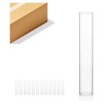 thumbnail image 1 of saney Candle Holder Sleeve, Wide 2", Height 12", Clear Glass Cylinder Candleholder, Chimney Tube, Open Ended Candle Shade, 12 Pieces Bulk, 1 of 7