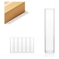 thumbnail image 1 of saney Candle Holder Sleeve, Wide 3", Height 14", Clear Glass Cylinder Candleholder, Chimney Tube, Open Ended Candle Shade, 6 Pieces Bulk, 1 of 8