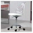 thumbnail image 1 of saney Clear Desk Chair with Cushion, Armless Rolling Chair Height Adjustable Ghost Chair Swivel Molded Plastic Home Office Chair with Wheels, Clear, 1 of 7