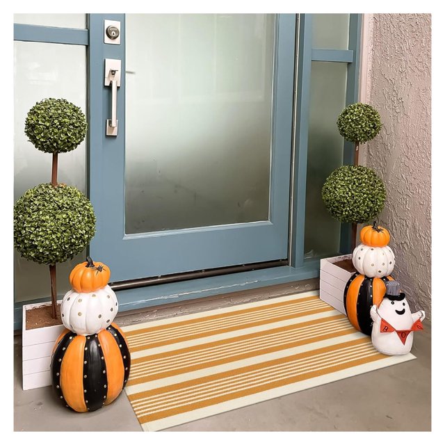 saney Fall Door Mat Front Door Rug 24"x51",Machine Washable Layered