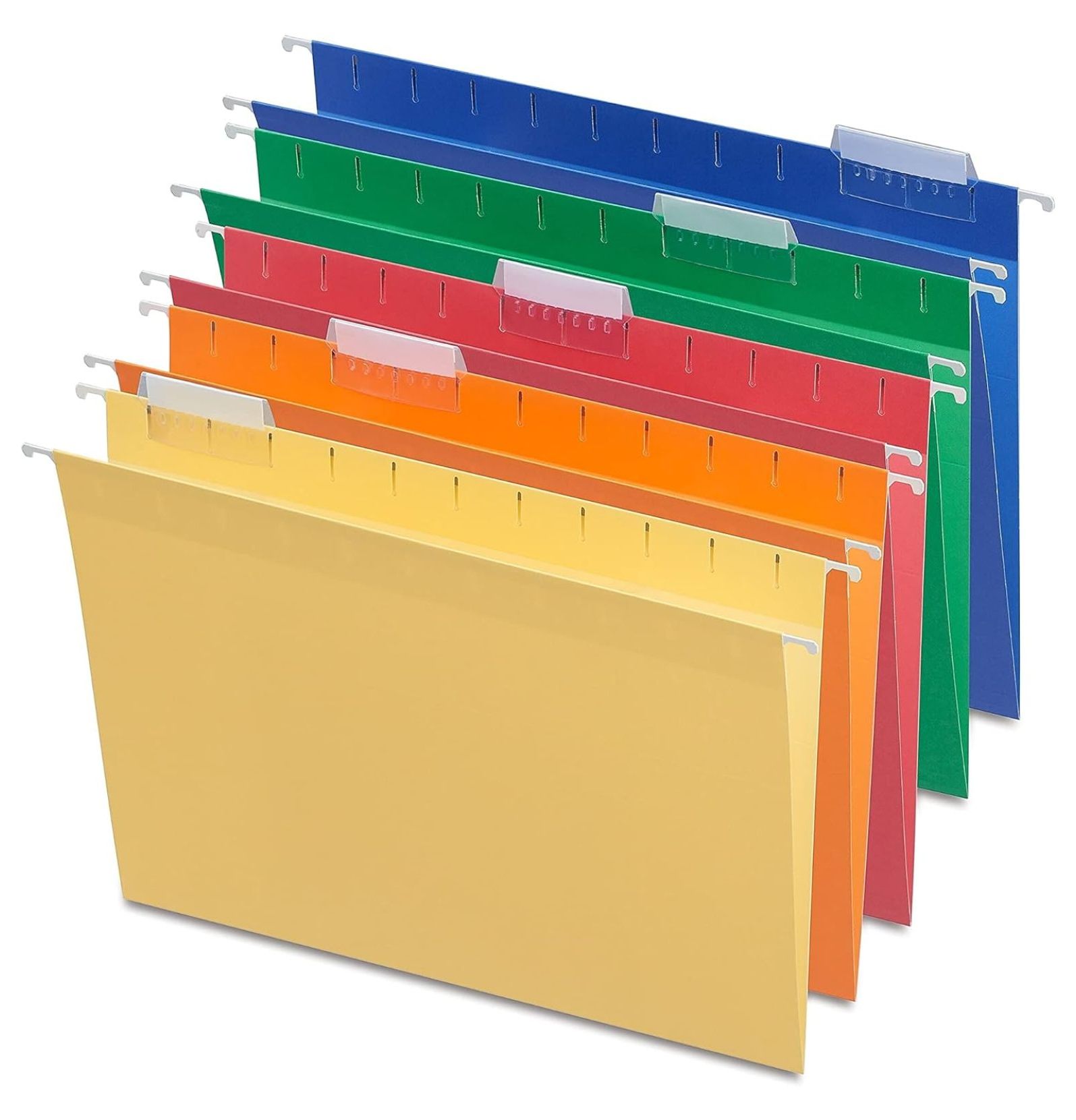 saney Heavy Duty Hanging File Folders, 5Tab, Letter Size, Assorted