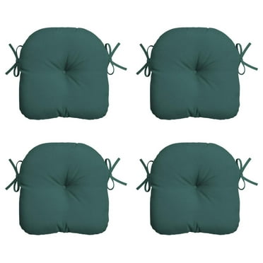 saney Outdoor Tufted Bistro Seat Cushion, Set of 4, 14.5 in x 15 in, Rain-Proof, Fade Resistant 14.5 x 15, Peacock Blue Green Texture