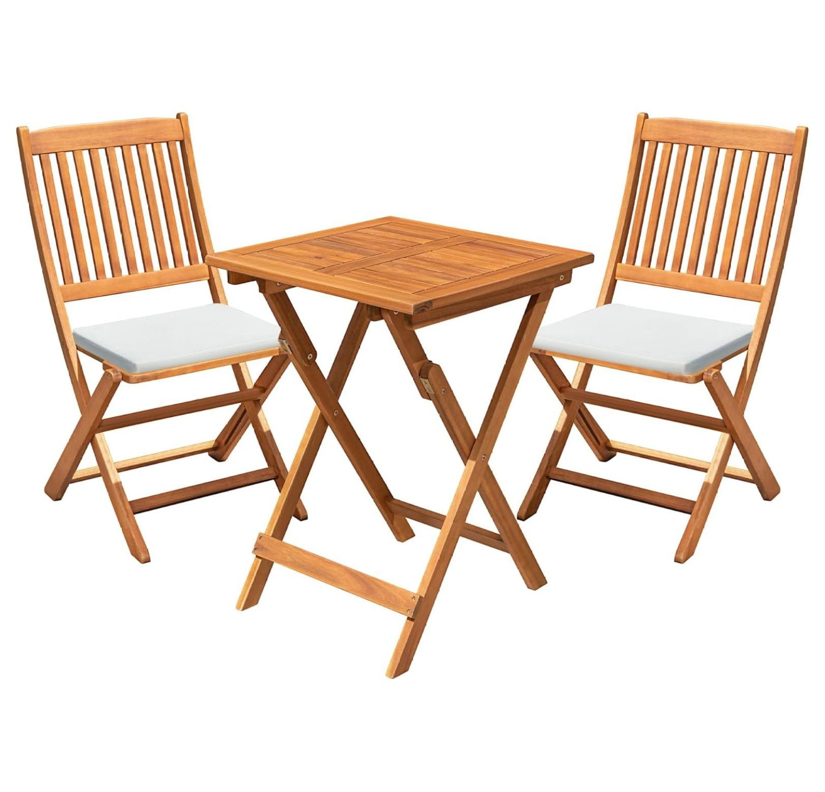 Natural Acacia Wood 3-Piece Outdoor Bistro Set