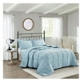 thumbnail image 1 of saney Pre Washed Down Alternative Comforter Set - Reversible Chic Quilt Design - Box Stitched with 4 Corner Tabs - Lightweight for All Season - Blue Duvet Comforter with 2 Pillow Shams, 1 of 7