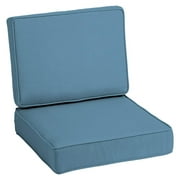 saney ProFoam Outdoor Deep Seating Cushion Set, 24 x 24, Foam Cushion with Fabric Cover 24 x 24, French Blue Texture