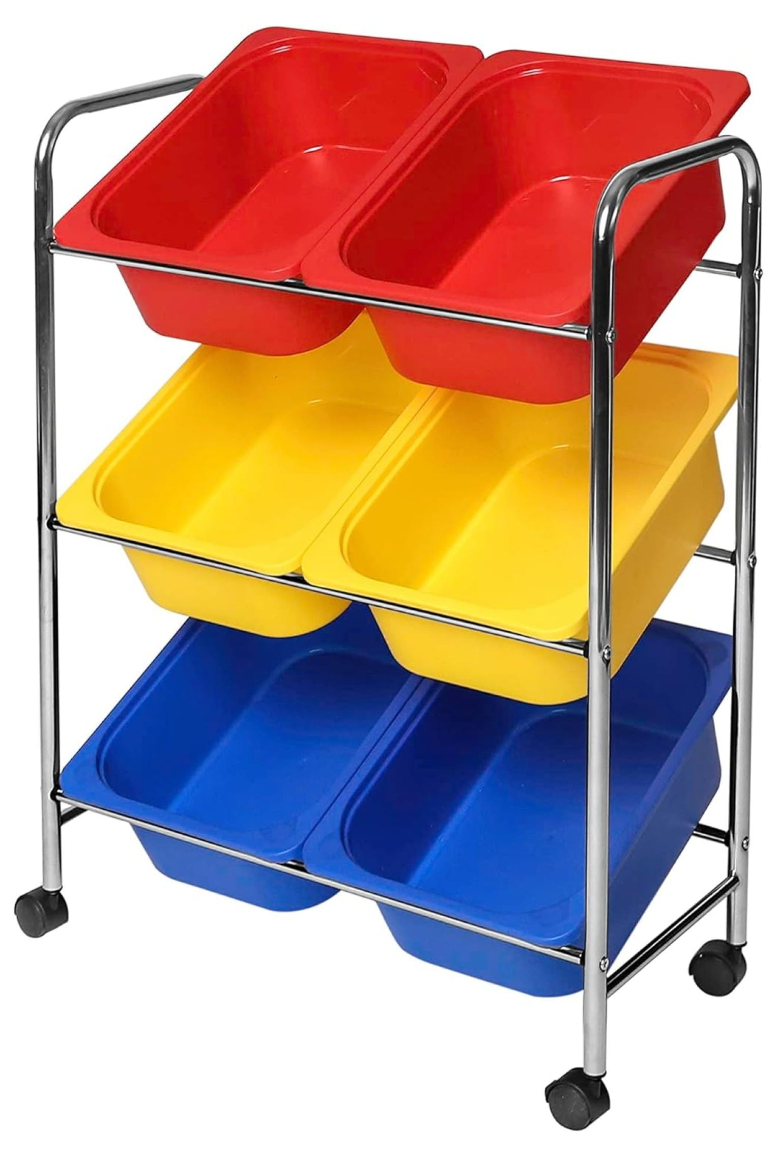 Multicolor 6-Bin Rolling Utility Organizer Storage Cart