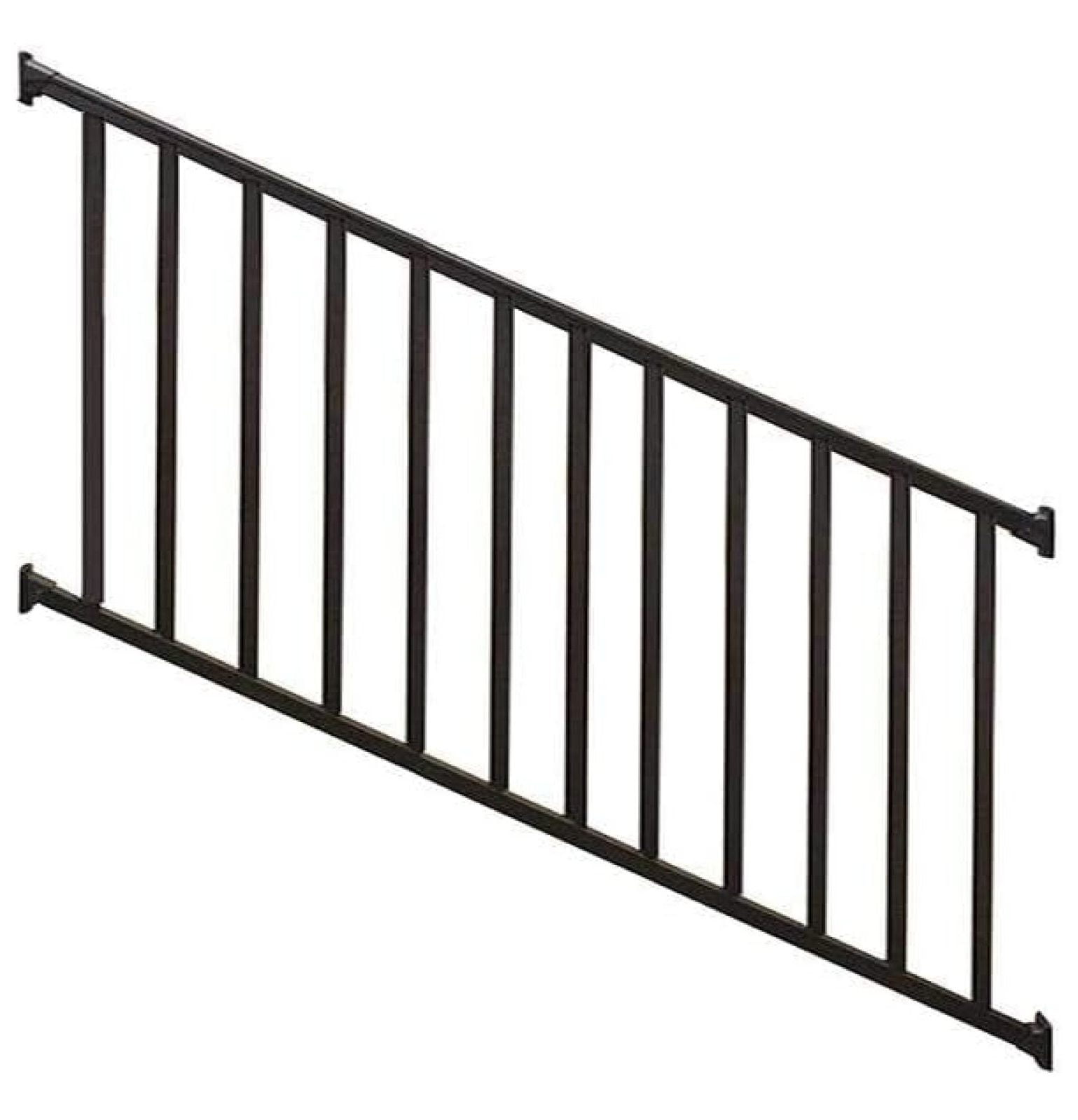 Stanford Black Aluminum Stair Railing Kit for Indoor/Outdoor Use